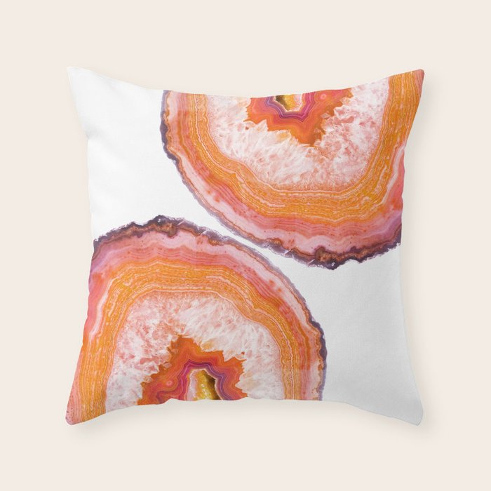 Carnelian Agate Slices Throw Pillow Gallery Image 1