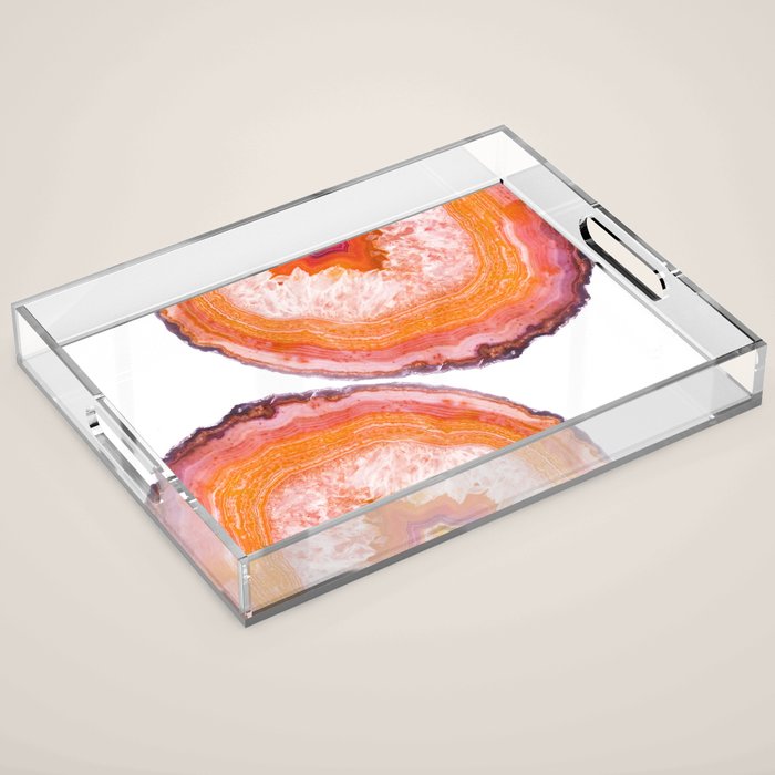 Carnelian Agate Slices Acrylic Tray Gallery Image 1