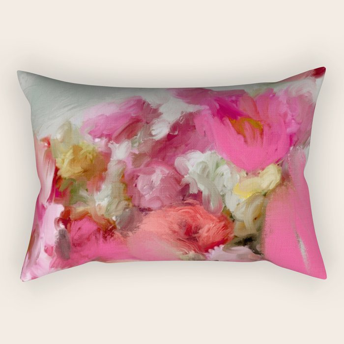 Bouquet floral abstract art Rectangular Pillow Gallery Image 1