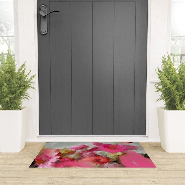 Bouquet floral abstract art Welcome Mat Gallery Image 3
