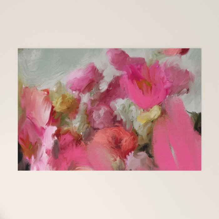Bouquet floral abstract art Welcome Mat Gallery Image 1