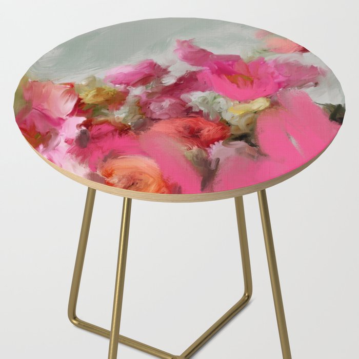 Bouquet floral abstract art Side Table Gallery Image 2