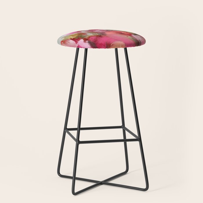 Bouquet floral abstract art Stool Gallery Image 1