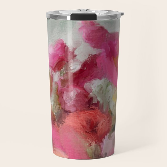 Bouquet floral abstract art Travel Mug Gallery Image 1