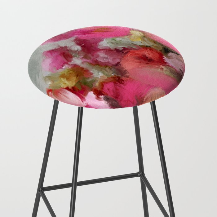 Bouquet floral abstract art Stool Gallery Image 2