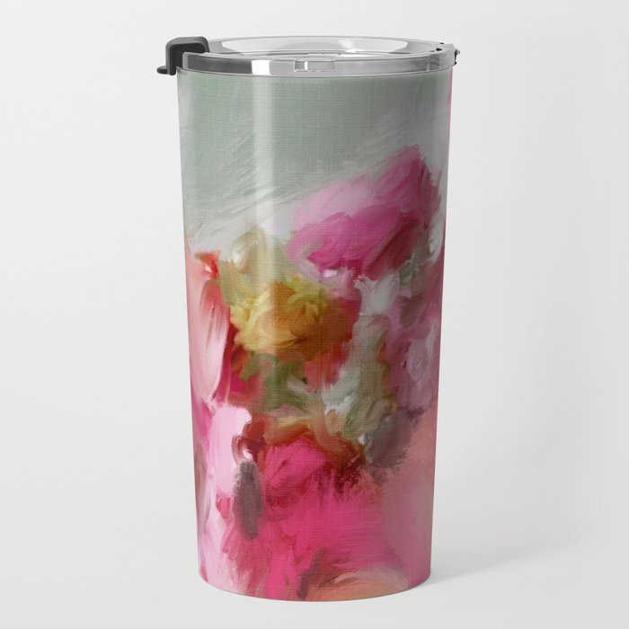 Bouquet floral abstract art Travel Mug Gallery Image 3
