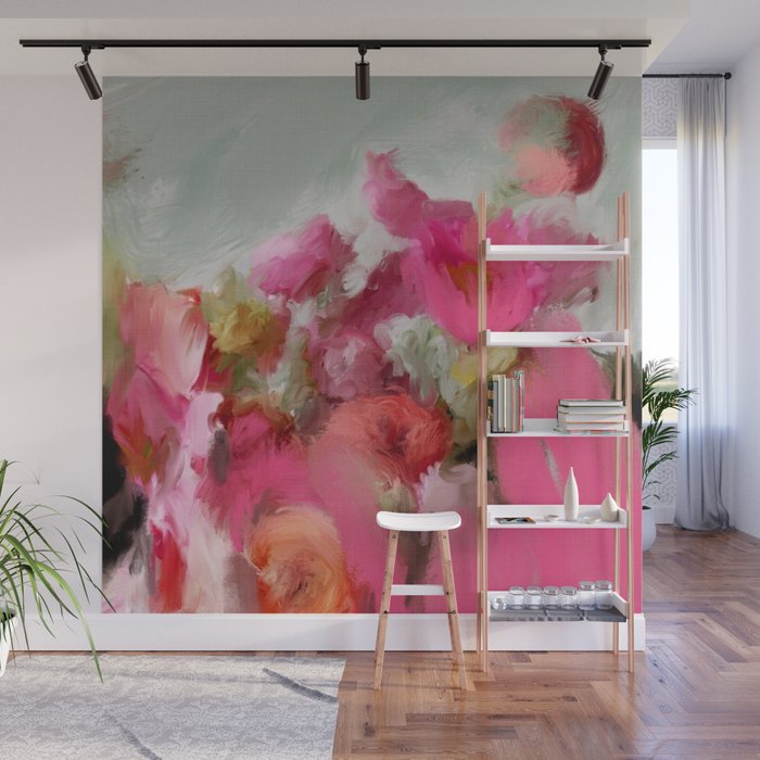 Bouquet floral abstract art Wall Mural Gallery Image 1