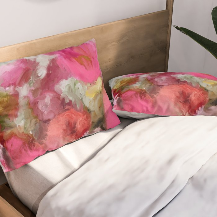 Bouquet floral abstract art Pillow Sham Gallery Image 2