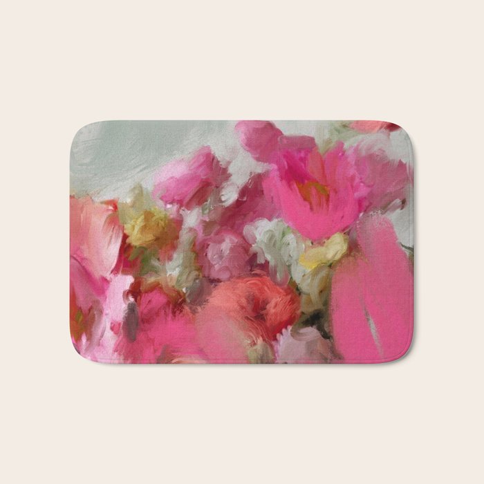 Bouquet floral abstract art Bath Mat Gallery Image 1