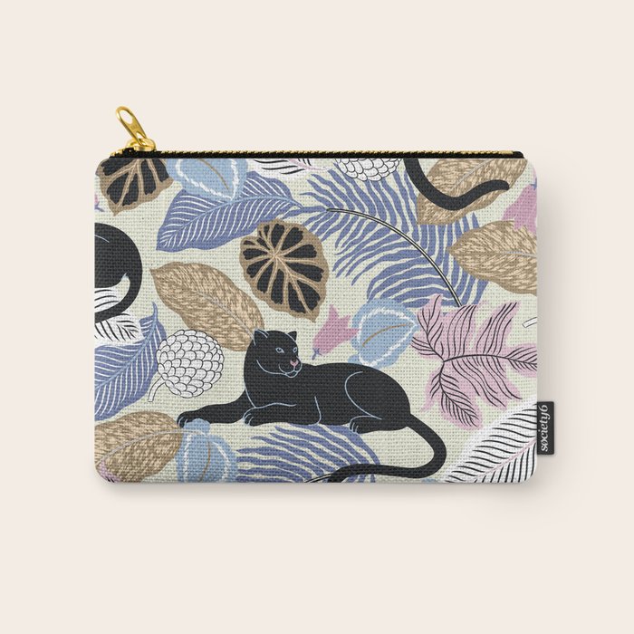 tropical seamless pattern with black leopards Carry All Pouch Gallery Image 1