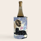 tropical seamless pattern with black leopards Wine Chiller Gallery Image 1