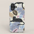 tropical seamless pattern with black leopards iPhone Case Gallery Image 1