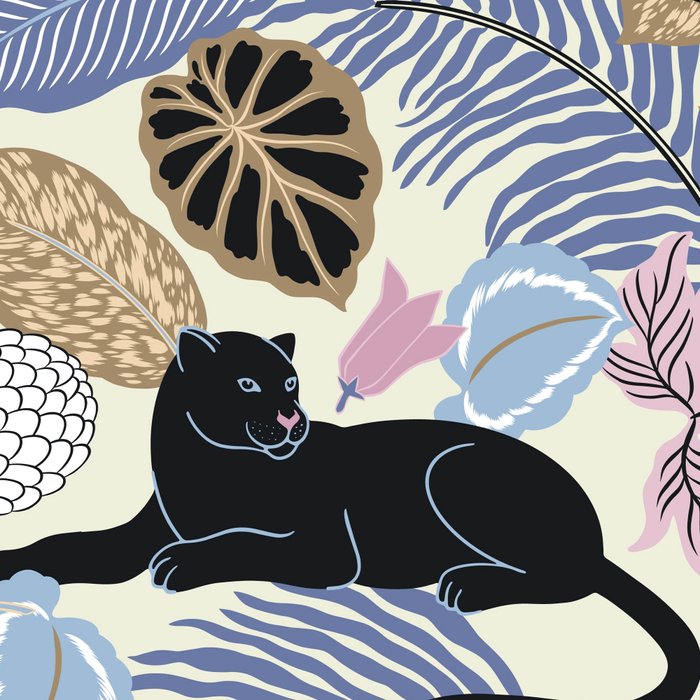 tropical seamless pattern with black leopards Coffee Mug Gallery Image 2