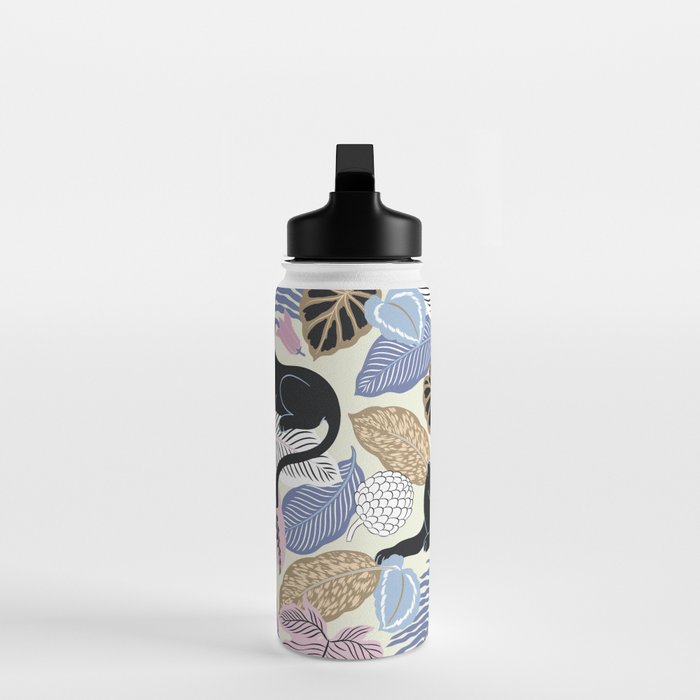 tropical seamless pattern with black leopards Water Bottle Gallery Image 3
