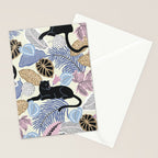 tropical seamless pattern with black leopards Stationery Card Gallery Image 2