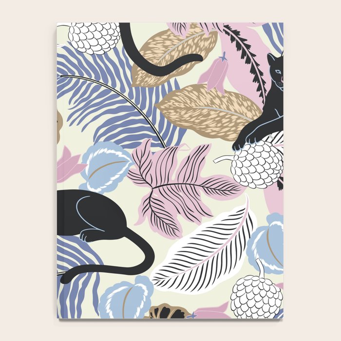 tropical seamless pattern with black leopards Notebook Gallery Image 4