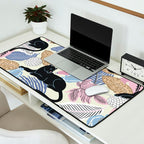 tropical seamless pattern with black leopards Desk Mat Gallery Image 2