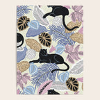 tropical seamless pattern with black leopards Poster Gallery Image 4