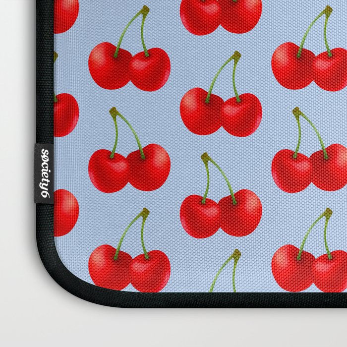 Y2K Cherries - Blue Pattern Large Laptop Sleeve Gallery Image 3