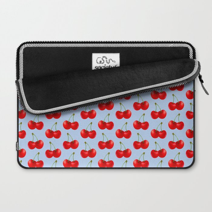 Y2K Cherries - Blue Pattern Large Laptop Sleeve Gallery Image 2