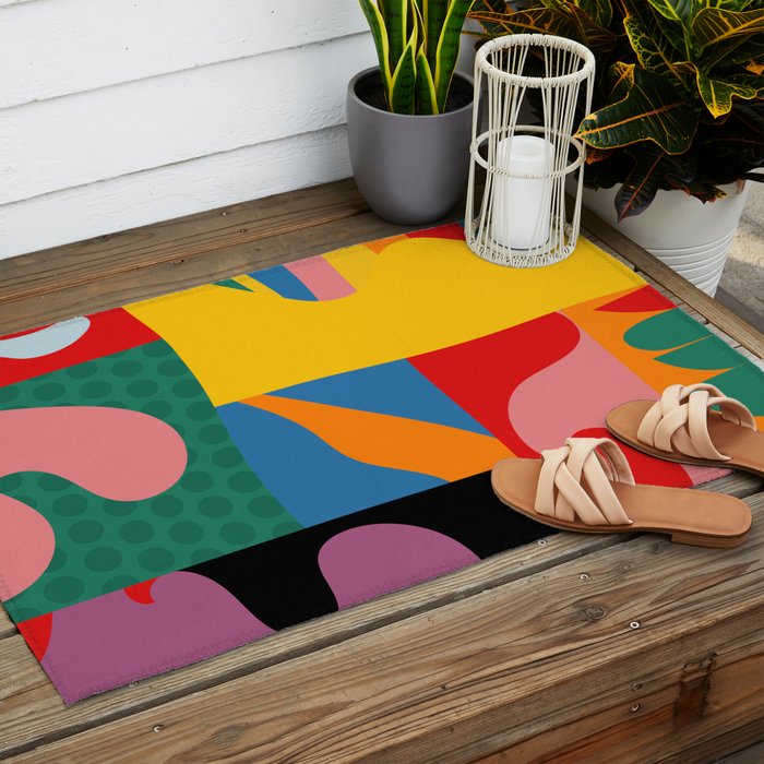 bold abstraction minimal 2 Outdoor Rug Gallery Image 2