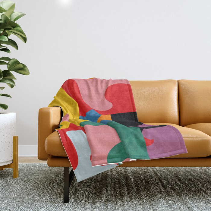 bold abstraction minimal 2 Throw Blanket Gallery Image 1