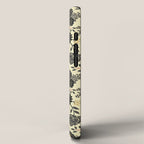 Gray, Black, Cream, Yellow & Red Sophisticated Floral Pattern iPhone Case Gallery Image 2
