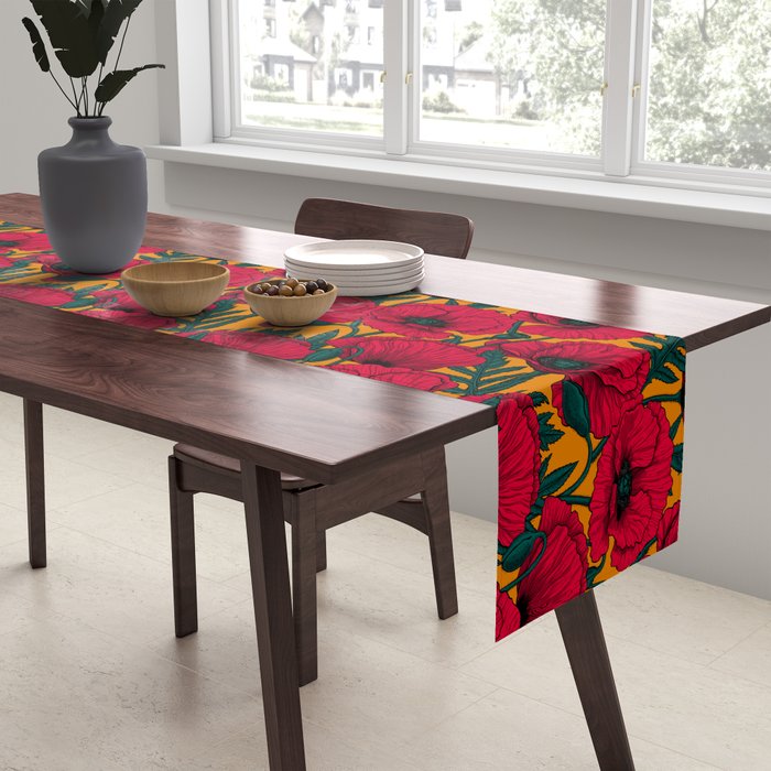 Red poppy garden    Table Runner Gallery Image 2