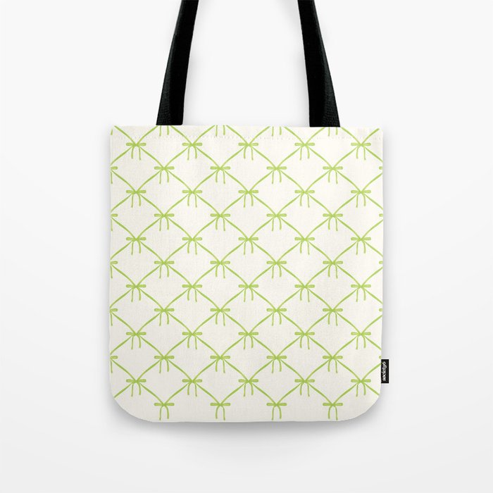 Bows & Ribbons Pattern V Green Tote Bag Gallery Image 1