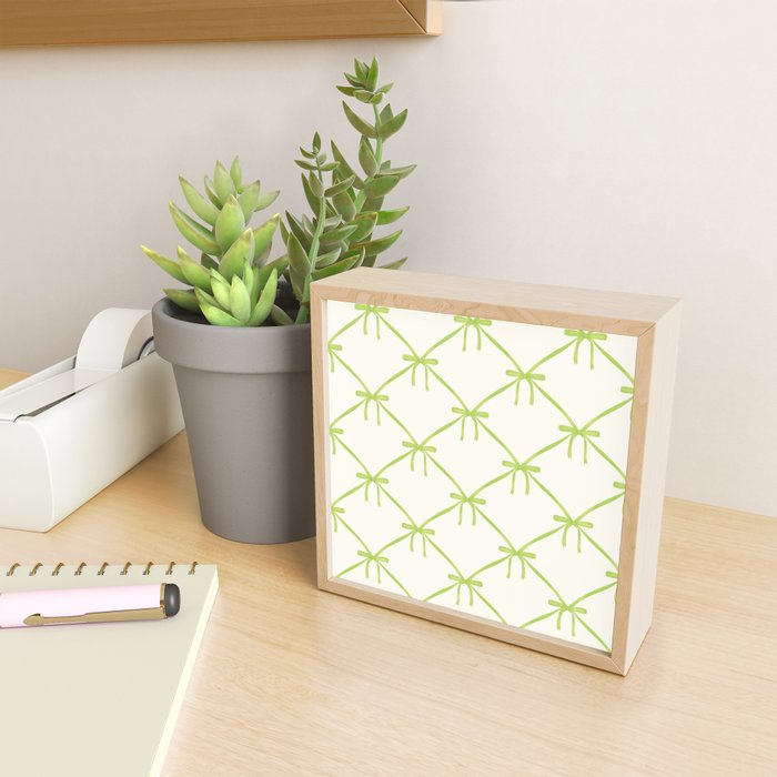 Bows & Ribbons Pattern V Green Mini Art Print Gallery Image 2