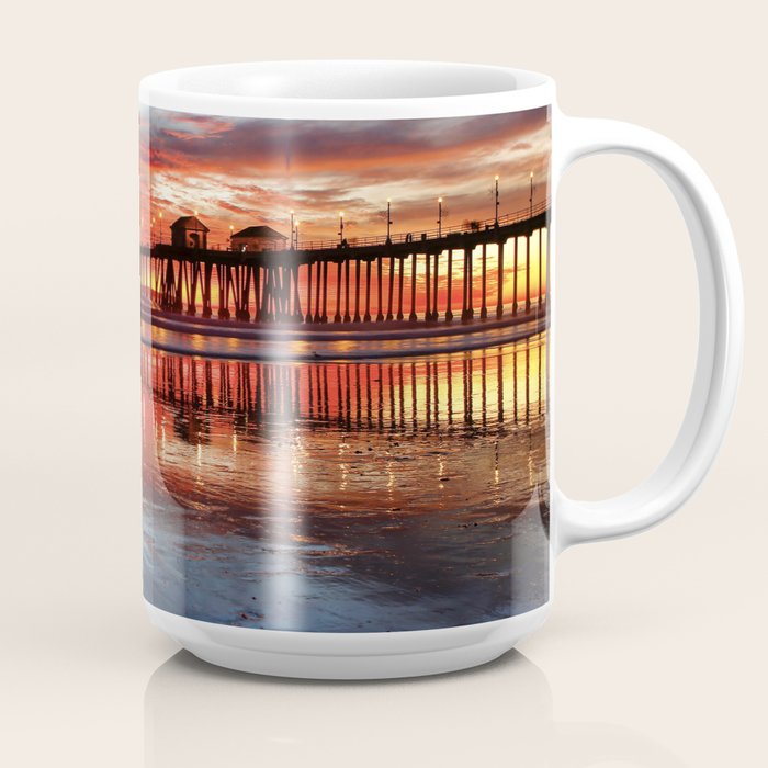 Sunset At The Huntington Beach Pier  Coffee Mug Gallery Image 2