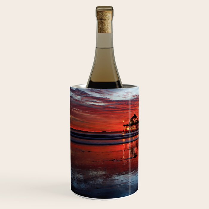 Sunset At The Huntington Beach Pier  Wine Chiller Gallery Image 2