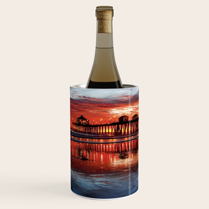 Sunset At The Huntington Beach Pier  Wine Chiller Gallery Image 1