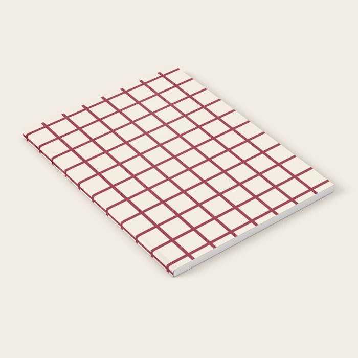 Red On Cream Grid Notebook Gallery Image 2