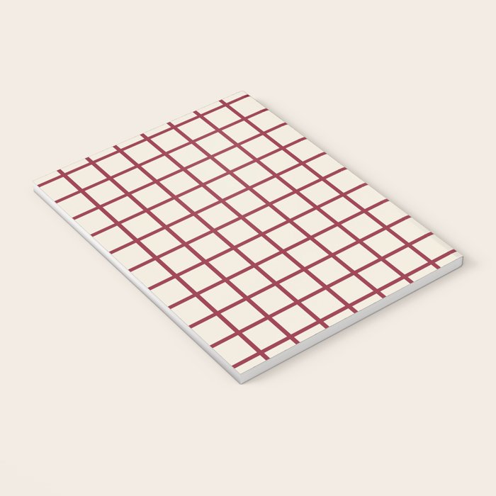 Red On Cream Grid Notebook Gallery Image 3