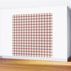 Red On Cream Grid Wall Mural Gallery Image 2