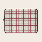 Red On Cream Grid Laptop Sleeve Gallery Image 1