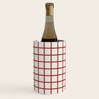 Red On Cream Grid Wine Chiller Gallery Image 3