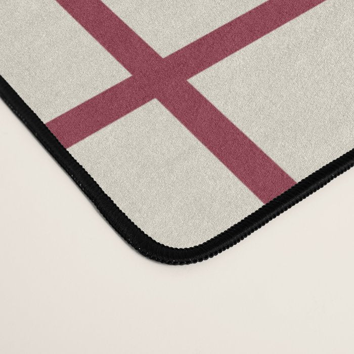 Red On Cream Grid Desk Mat Gallery Image 4