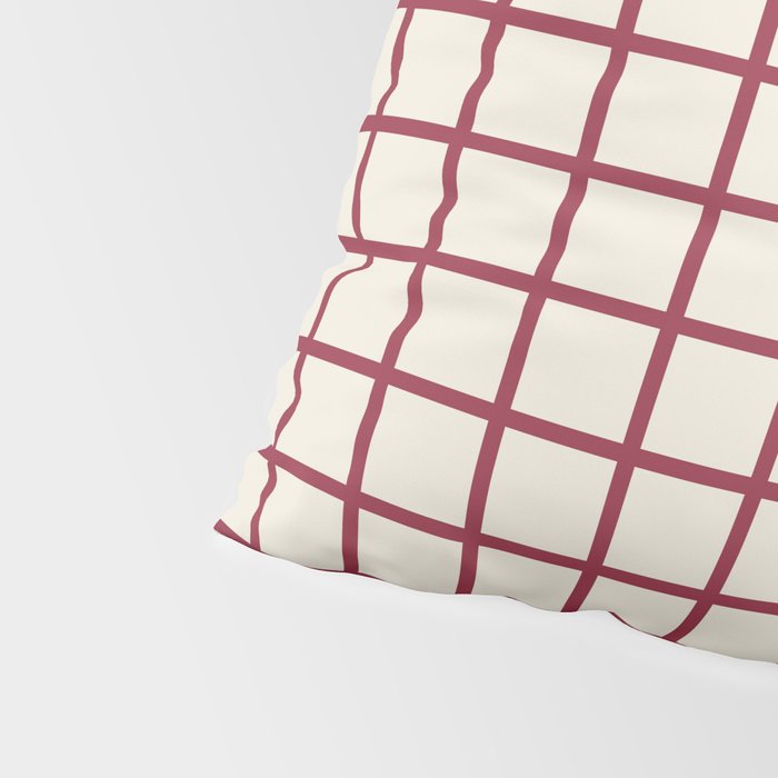 Red On Cream Grid Pillow Sham Gallery Image 4