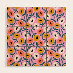 Floral Bliss - Tropical Pink Pattern Wood Wall Art Gallery Image 1