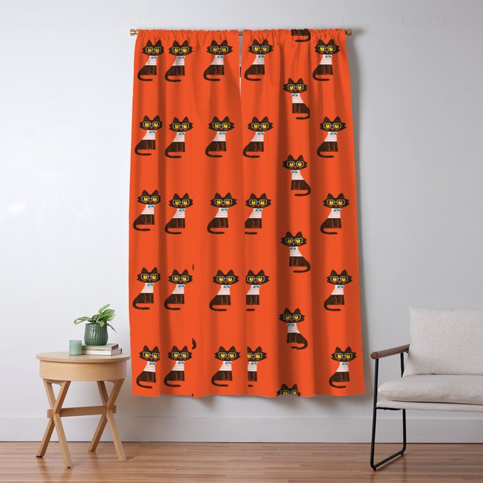 Fitz - Preppy cat Window Curtain Gallery Image 5