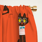 Fitz - Preppy cat Window Curtain Gallery Image 2