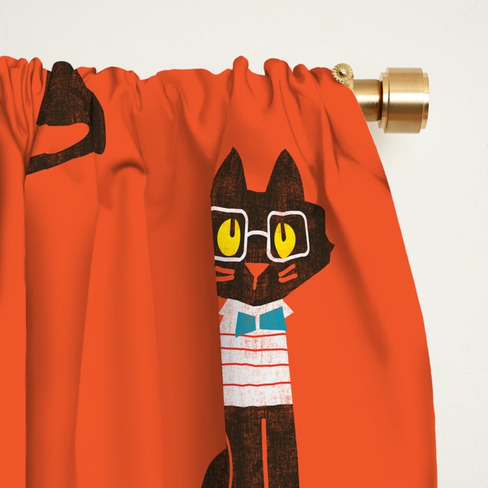 Fitz - Preppy cat Window Curtain Gallery Image 2