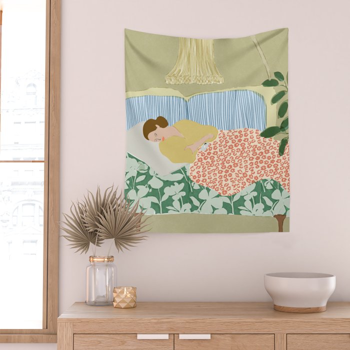 People used to fall asleep with books in their hands Wall Tapestry Gallery Image 2