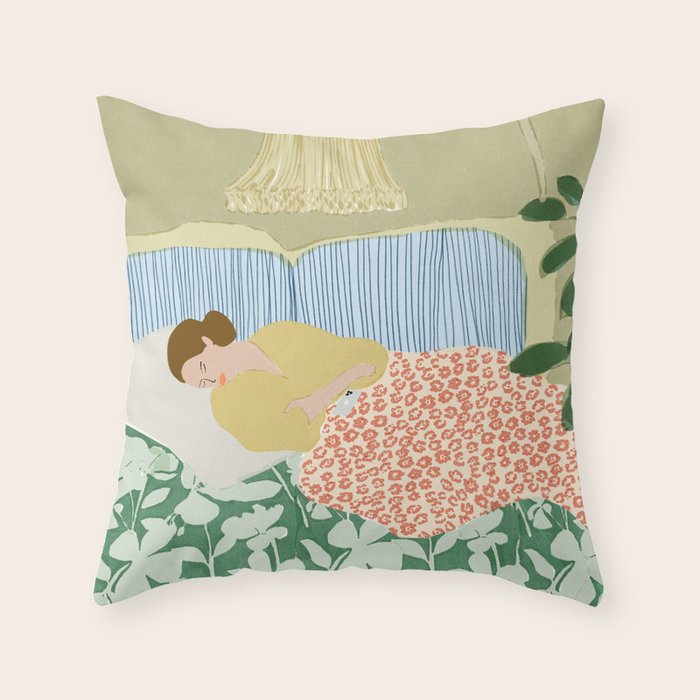 People used to fall asleep with books in their hands Throw Pillow Gallery Image 6