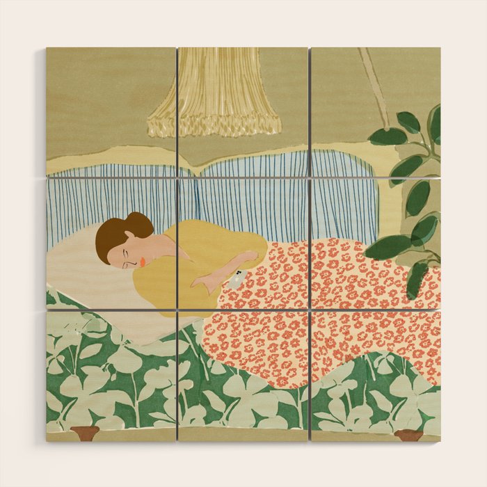 People used to fall asleep with books in their hands Wood Wall Art Gallery Image 1