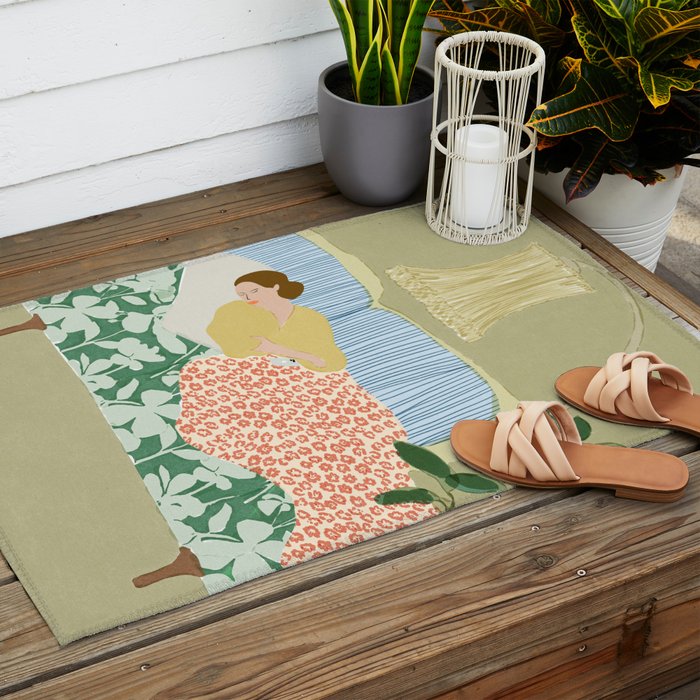 People used to fall asleep with books in their hands Outdoor Rug Gallery Image 2