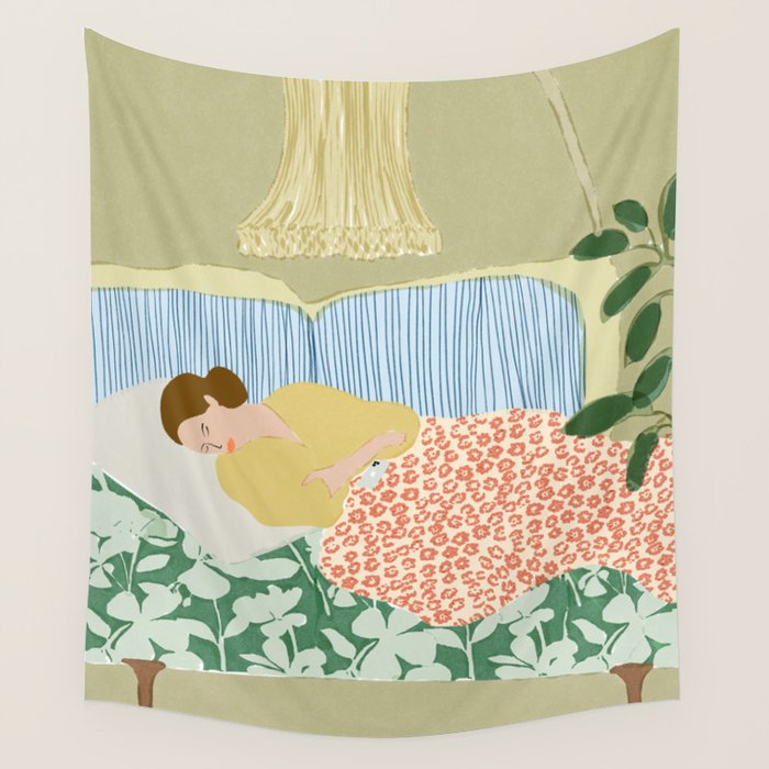 People used to fall asleep with books in their hands Wall Tapestry Gallery Image 4