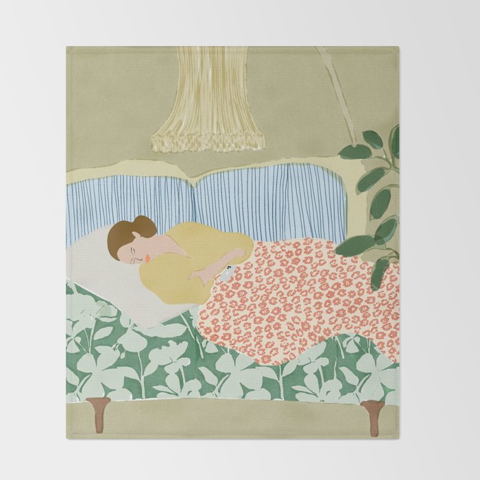 People used to fall asleep with books in their hands Throw Blanket Gallery Image 2